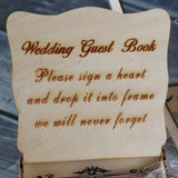 Heart shape Transparent Wedding guest book + Rustic Sweet Heart Drop box