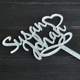 CUSTOM WEDDING CAKE TOPPER PERSONALIZED WITH YOUR NAMES & HEART - The Suggestion Store