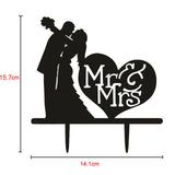 Cake Topper Wedding Acrylic Black - The Suggestion Store
