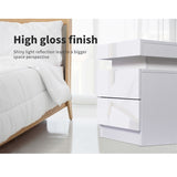 Night Table with 2 Drawers Organizer Storage Cabinet Bedside Nightstands for Night