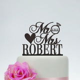 Diamond Wedding Cake Topper MR MRS Last name and date - The Suggestion Store