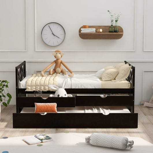 Multi-Functional Daybed with Drawers and Trundle