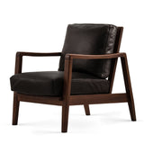 Mid-Century model Modern Easy Chairs Teak/Walnut Wooden Lounge Chair Italy Genuine Leather Leisure Armchair