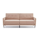 Linen upholstered, modern convertible folding sofa bed, suitable for living spaces, apartments, dormitories, Beige