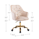 Velvet Swivel Shell Chair for Living Room ,Office chair , Modern Leisure Arm Chair  Beige