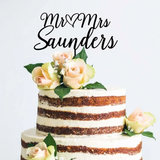 CUSTOM WEDDING CAKE TOPPER PERSONALIZED WITH YOUR NAMES & HEART CENTER