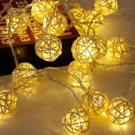 20 Rattan Ball Led String Fairy Lights Wedding Decor - The Suggestion Store