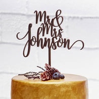 Cute Wedding Cake Topper MR MRS surname - The Suggestion Store