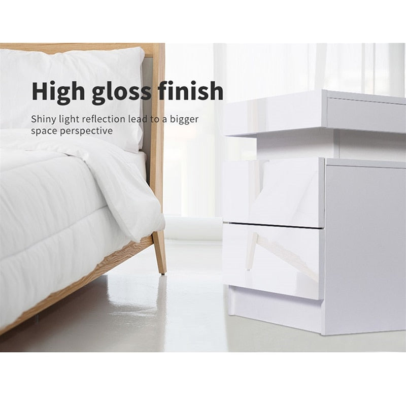 Night Table with 2 Drawers Organizer Storage Cabinet Bedside Nightstands for Night