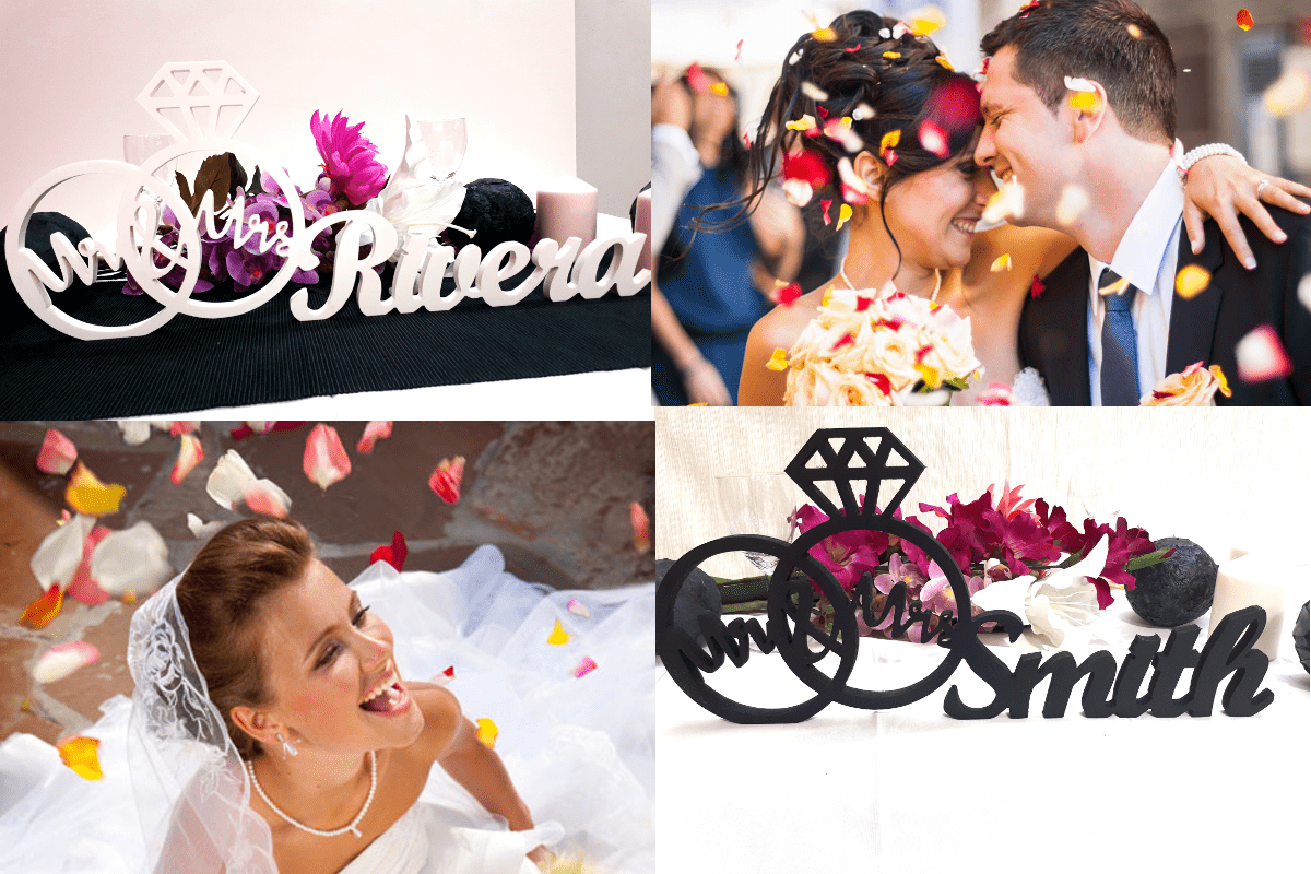 Wedding Centerpiece Decoration Custom MR & MRS Rings - The Suggestion Store