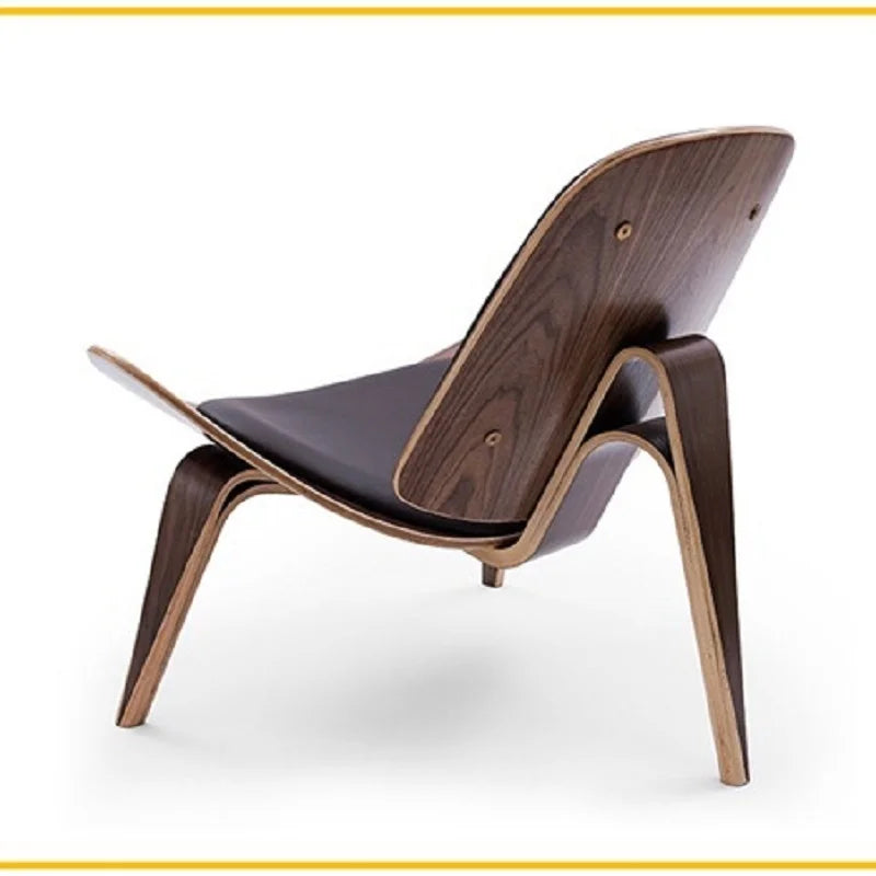 Three-Legged Chair Ash Plywood Fabric Upholstery Living Room Furniture Modern Lounge Chair New