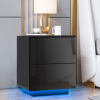 Night Table with 2 Drawers Organizer Storage Cabinet Bedside Nightstands for Night