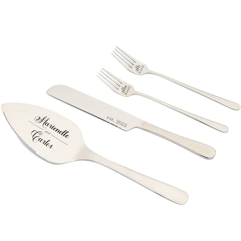 Personalized Cake Knife and Serve Set Wedding Birthday Anniversary Engraved Cake Cutter Spatula Set Gifts For Bridal Shower