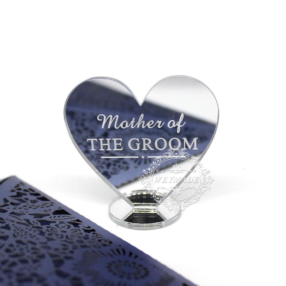 Custom Wedding Silver Mirror Place Setting Name Plaques - The Suggestion Store