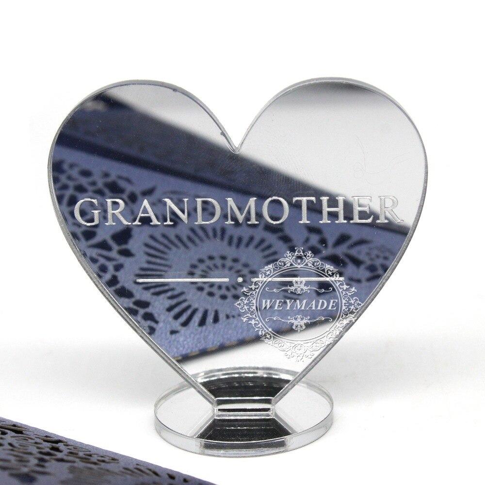 Custom Wedding Silver Mirror Place Setting Name Plaques - The Suggestion Store