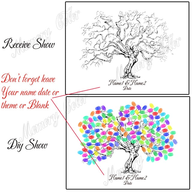 Cute Custom Wedding Guest Book Fingerprint