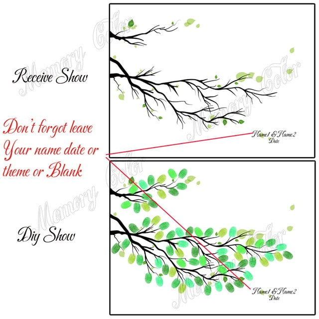 Cute Custom Wedding Guest Book Fingerprint