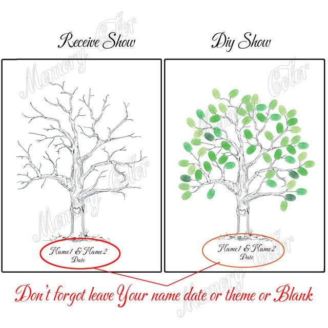 Cute Custom Wedding Guest Book Fingerprint