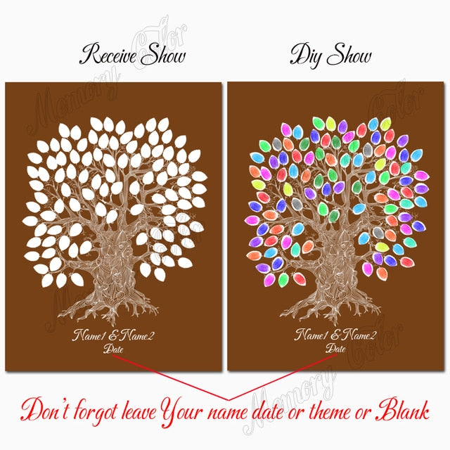 Cute Custom Wedding Guest Book Fingerprint