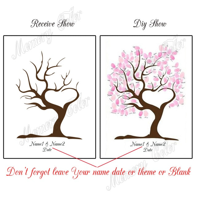 Cute Custom Wedding Guest Book Fingerprint