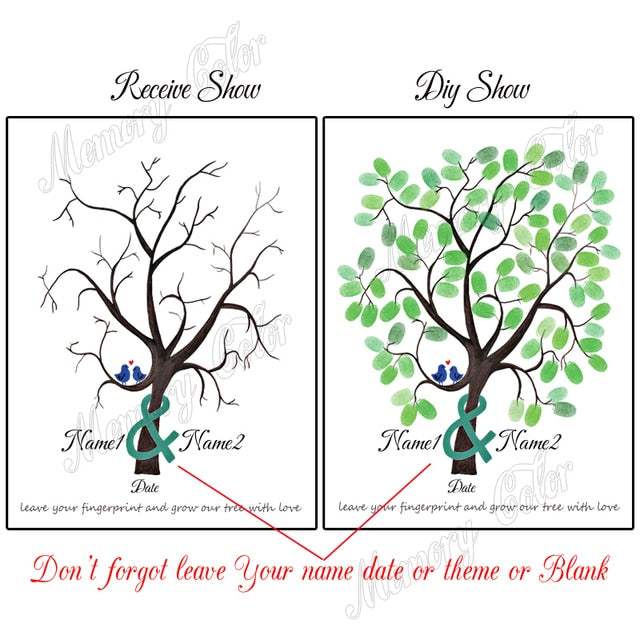 Cute Custom Wedding Guest Book Fingerprint