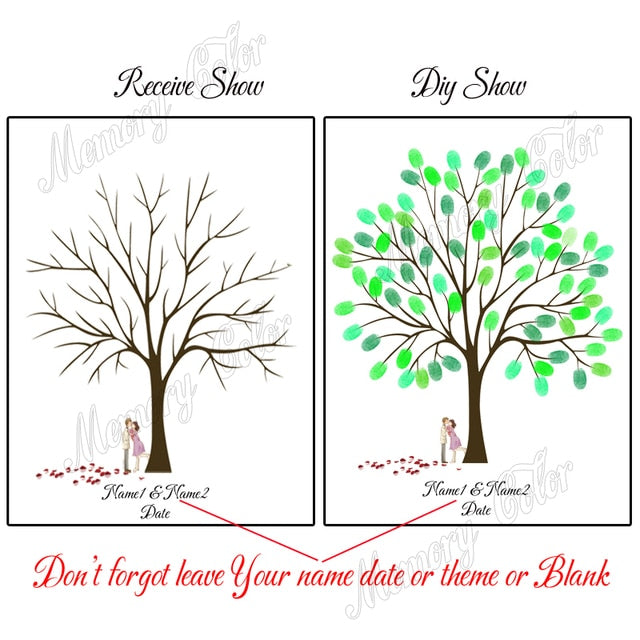 Cute Custom Wedding Guest Book Fingerprint