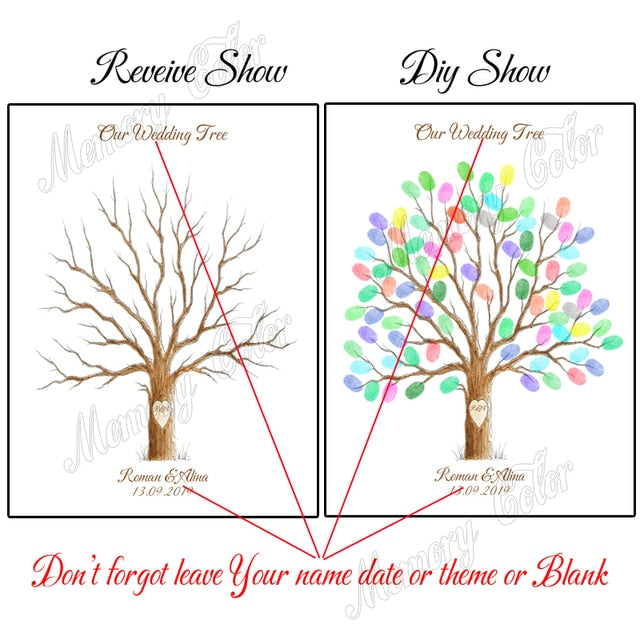 Cute Custom Wedding Guest Book Fingerprint