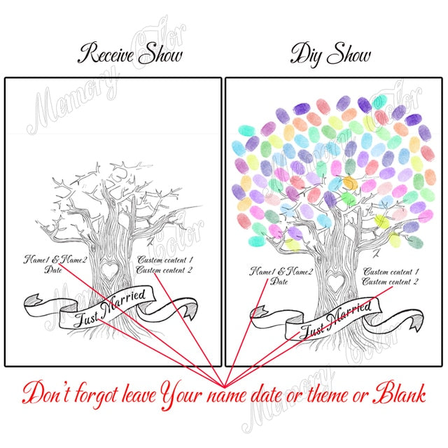 Cute Custom Wedding Guest Book Fingerprint