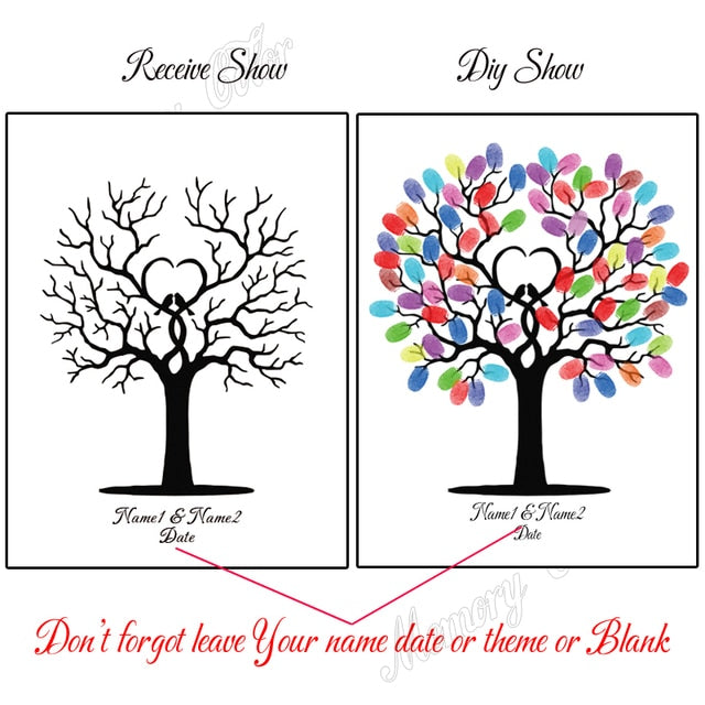 Cute Custom Wedding Guest Book Fingerprint