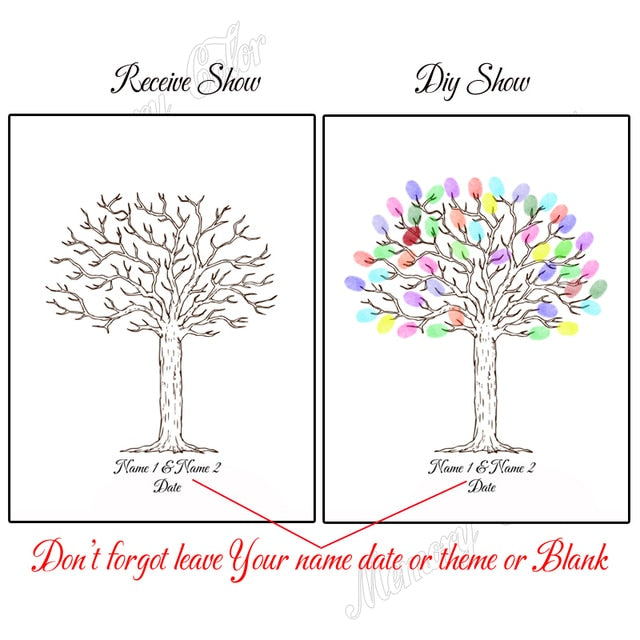 Cute Custom Wedding Guest Book Fingerprint