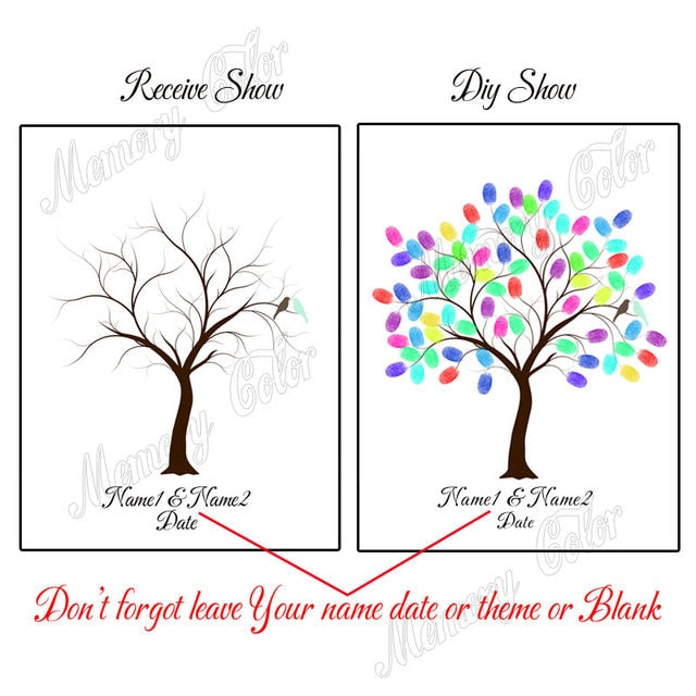 Cute Custom Wedding Guest Book Fingerprint