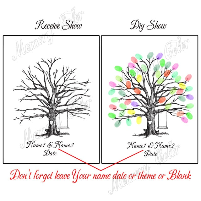 Cute Custom Wedding Guest Book Fingerprint