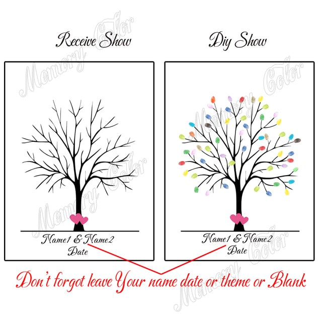 Cute Custom Wedding Guest Book Fingerprint