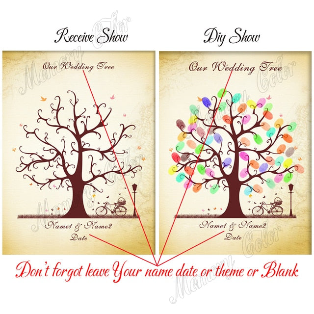 Cute Custom Wedding Guest Book Fingerprint