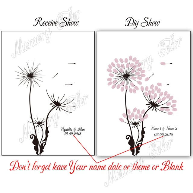 Cute Custom Wedding Guest Book Fingerprint