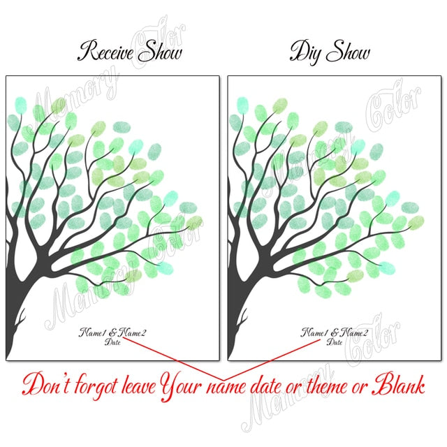 Cute Custom Wedding Guest Book Fingerprint