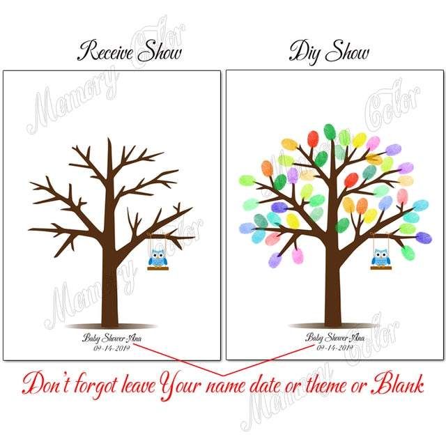 Cute Custom Wedding Guest Book Fingerprint