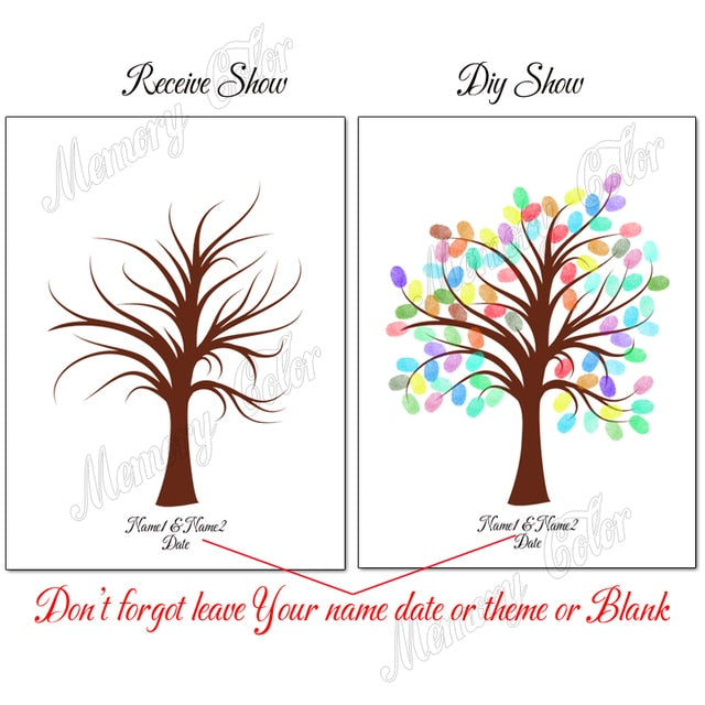 Cute Custom Wedding Guest Book Fingerprint