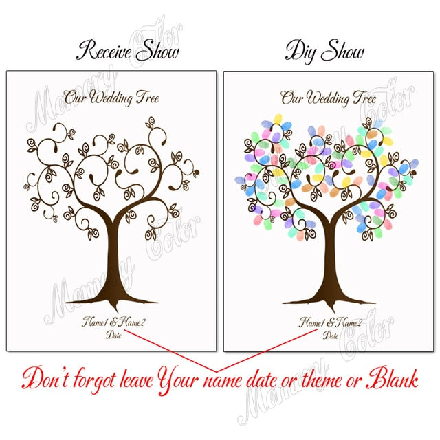 Cute Custom Wedding Guest Book Fingerprint