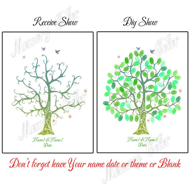 Cute Custom Wedding Guest Book Fingerprint