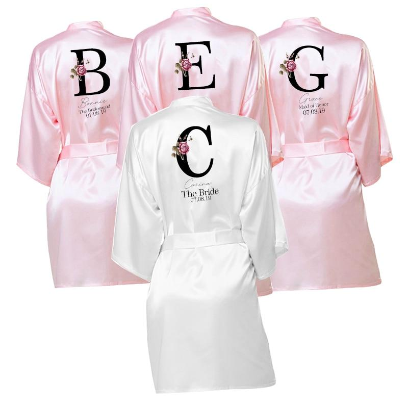 Personalized Robe wedding team rose letter - The Suggestion Store