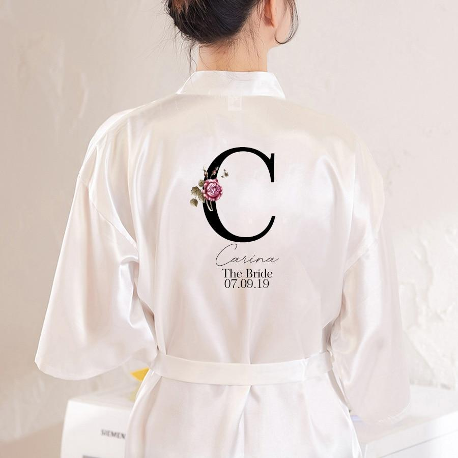 Personalized Robe wedding team rose letter - The Suggestion Store
