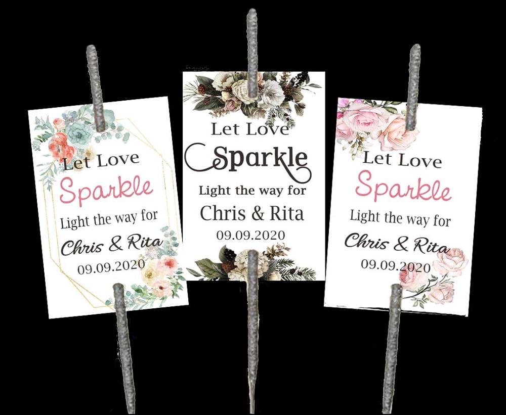 Wedding sparklers Tags personalized