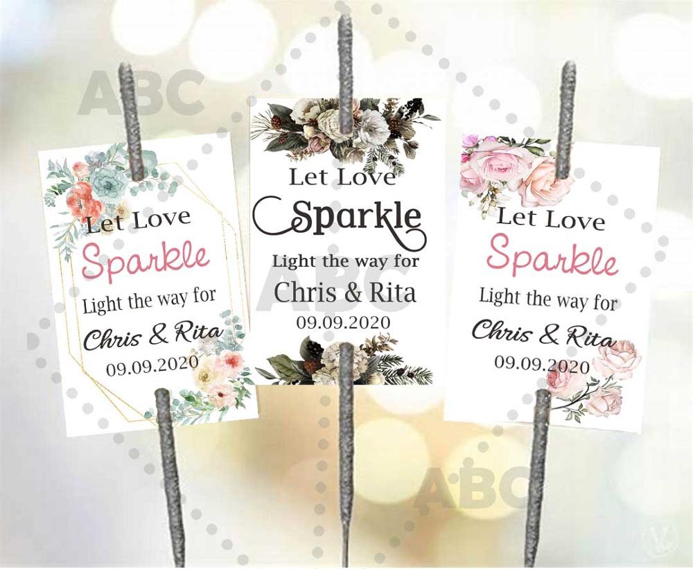 Wedding sparklers Tags personalized