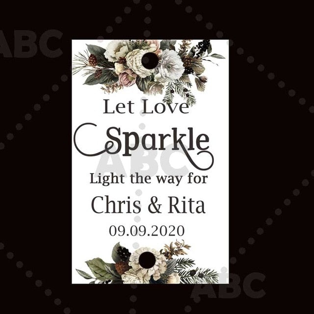 Wedding sparklers Tags personalized