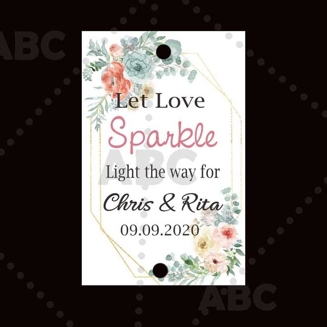 Wedding sparklers Tags personalized
