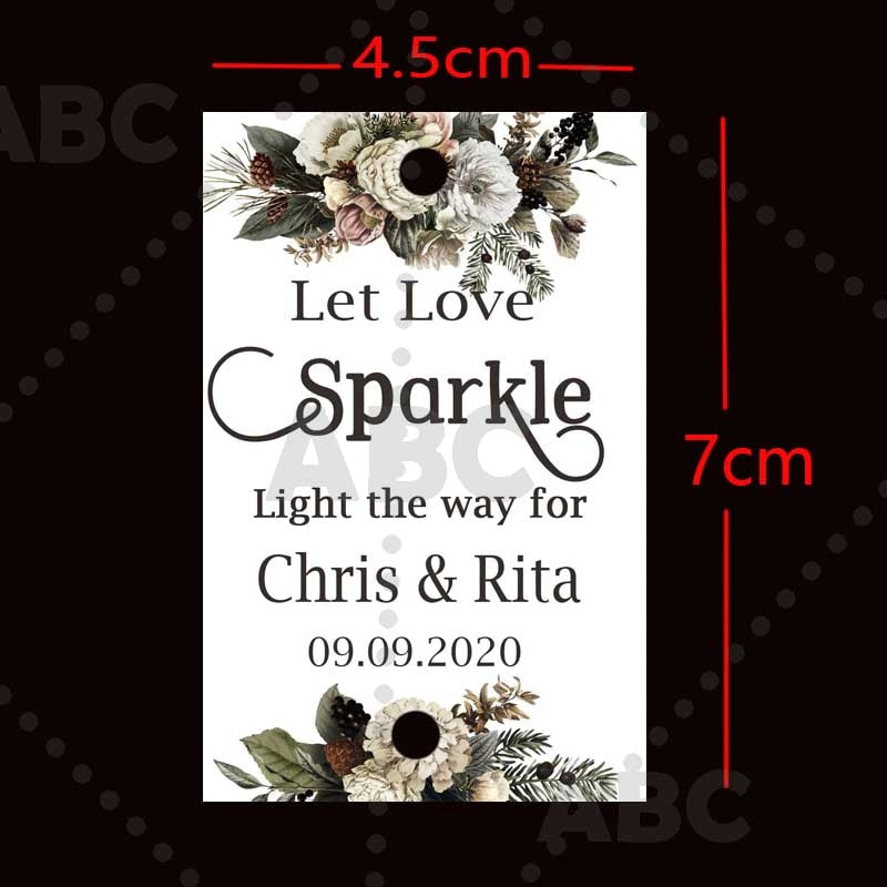 Wedding sparklers Tags personalized