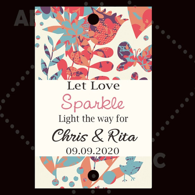 Wedding sparklers Tags personalized