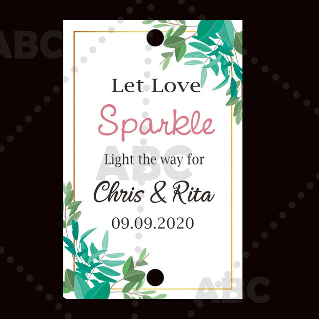 Wedding sparklers Tags personalized