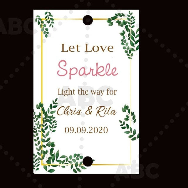 Wedding sparklers Tags personalized
